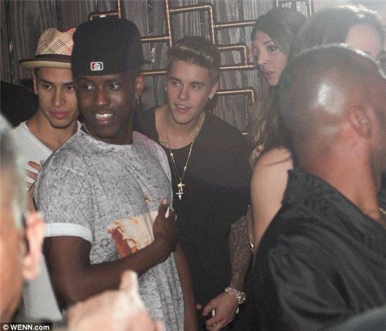 Party boy: Justin was invited to the Hollywood TV launch party at Club Disco on Saturday night