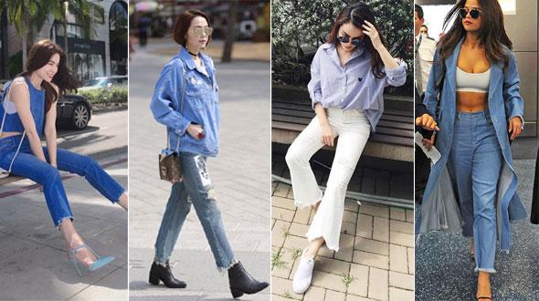 Kết quả hình ảnh cho street style quần jean lá»ng gấu tua rua nữ