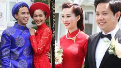 Áo dài ngày cưới của dàn người đẹp Tăng Thanh Hà, Thu Thảo, Thủy Tiên có gì khác lạ?