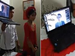 Cô dâu ở Việt Nam, chú rể ở Nhật Bản yêu nhau 10 năm, ăn hỏi qua màn hình laptop