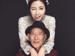 Cô gái xinh đẹp chụp ảnh cưới cùng ông lão 87 tuổi gây xôn xao