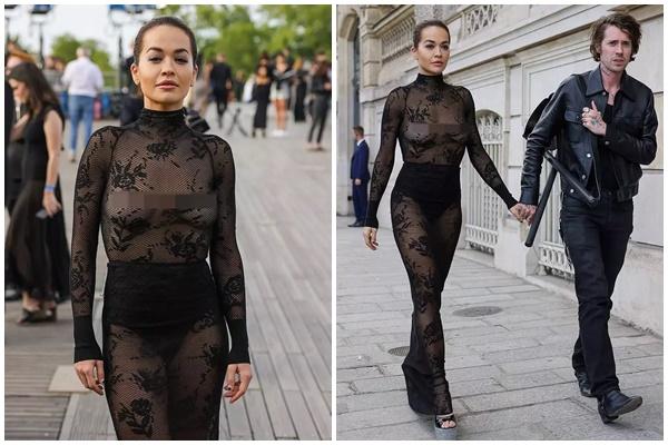 Rita Ora lại mặc xuyên thấu đi trên phố 2sao