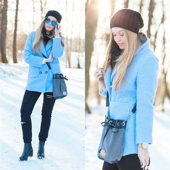 Marta Caban - Milanoo Coat, H&M Shoes - BLUE WINTER