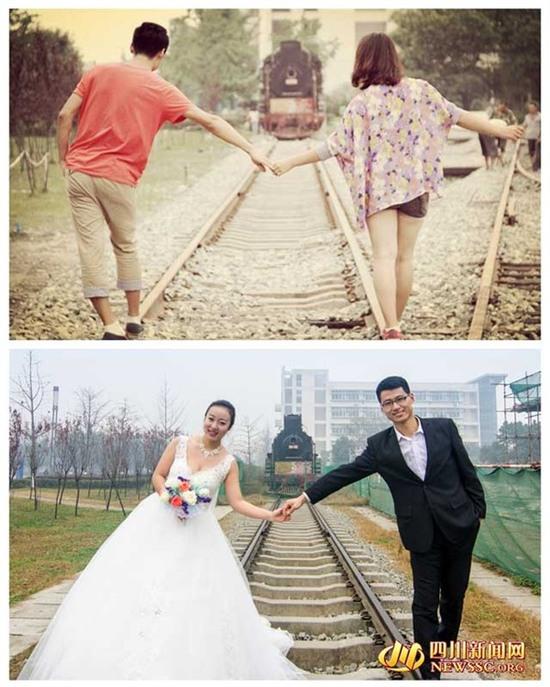 Bộ ảnh cưới theo phong cách "Ngày ấy - Bây giờ" của cặp đôi Trung Quốc 3