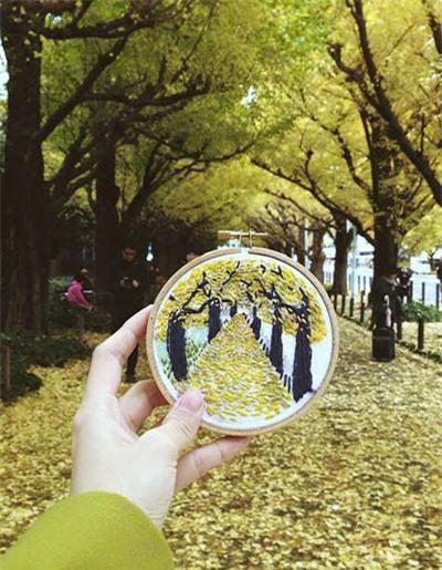Mùa thu vàng ở Tokyo, Nhật Bản.