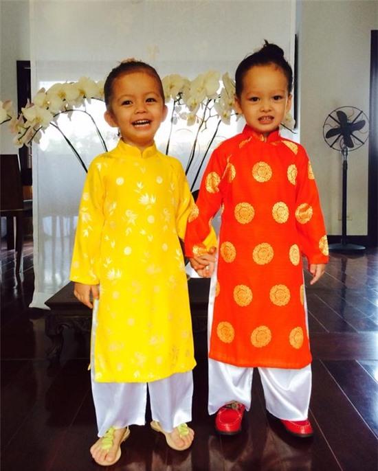 Ngắm các nhóc tì nhà sao Việt xúng xính diện áo dài đón Tết 3