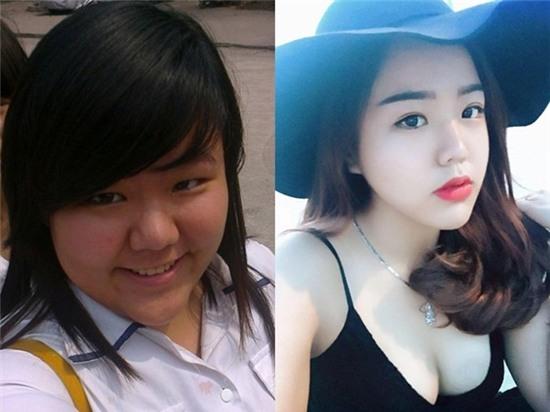 Hình ảnh Minh Châu trước và sau khi giảm cân. Ảnh: FBNV