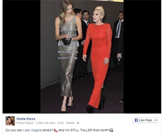 Bức ảnh và dòng chú thích của Karlie Kloss về Lady Gaga bị chỉ trích.