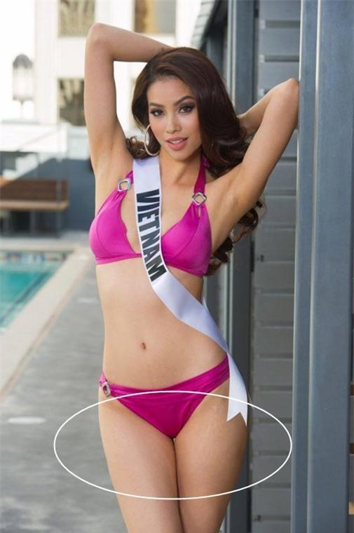 Vết rạn ở đùi khá rõ của Phạm Hương.