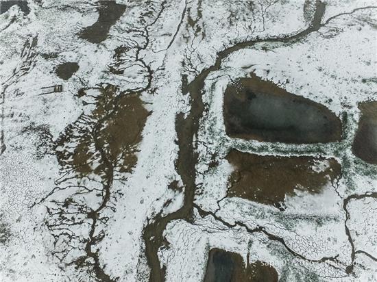 Sa Pa chìm trong tuyết nhìn từ camera bay