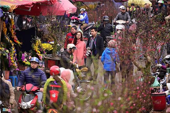 Ùn tắc nhiều km ở chợ hoa Tết nổi tiếng miền Bắc