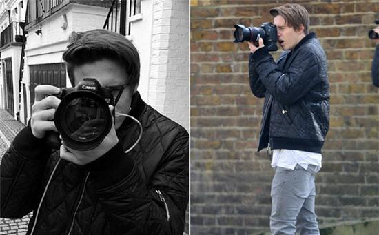 Brooklyn trong quá trình tác nghiệp cho Burberry.