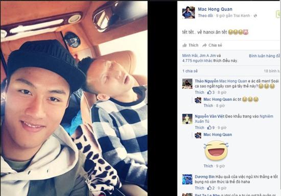 Về Hà Nội ăn Tết, Mạc Hồng Quân dí dỏm “troll” bạn thân - Ảnh 1.