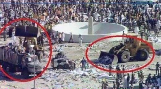 Tấm ảnh bị đồn thổi rằng Ả Rập Saudi dọn dẹp thi thể người hành hương. Ảnh: France24