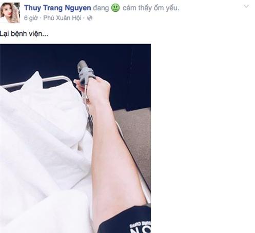 Hình ảnh Trang Pháp chia sẻ khiến cho đồng nghiệp, khán giả lo lắng.