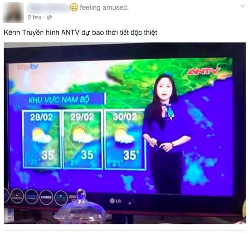 Bản tin dự báo thời tiết cho ngày... 30/2 trên kênh ANTV gây bão mạng xã hội - Ảnh 2.