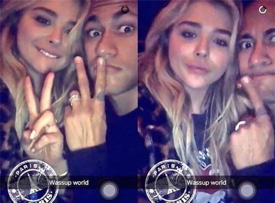 Neymar và Chloe Moretz thân mật trong đoạn video ngắn.