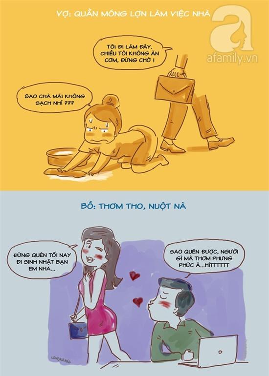 Khác biệt bồ và vợ