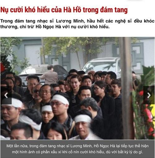 MR Đàm, Hà Hồ, đám tang NS Lương Minh,Hà Hồ nín cười trong đám tang