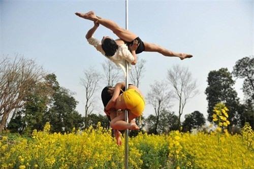 Gái trẻ diện bikini múa cột giữa vườn cải bị ném đá