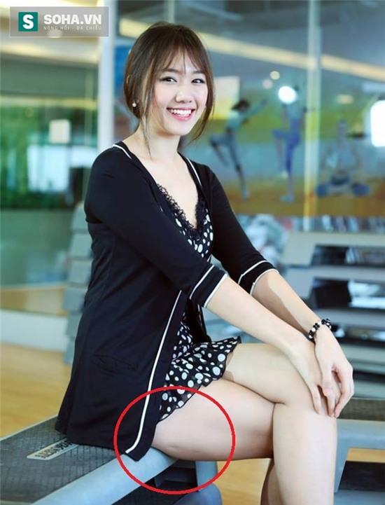 Phần đùi nhiều mỡ thừa, kém săn chắc của Hari Won.