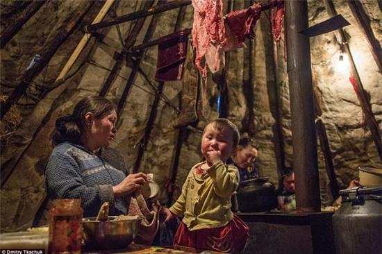 Chùm ảnh tuyệt đẹp về bộ tộc chuyên ăn thịt sống, uống máu tuần lộc - Ảnh 22.