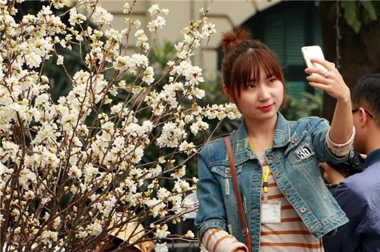 Các bạn trẻ tranh thủ chụp ảnh kỷ niệm trong lúc các chuyên gia đang chuẩn bị cho phần trang trí.