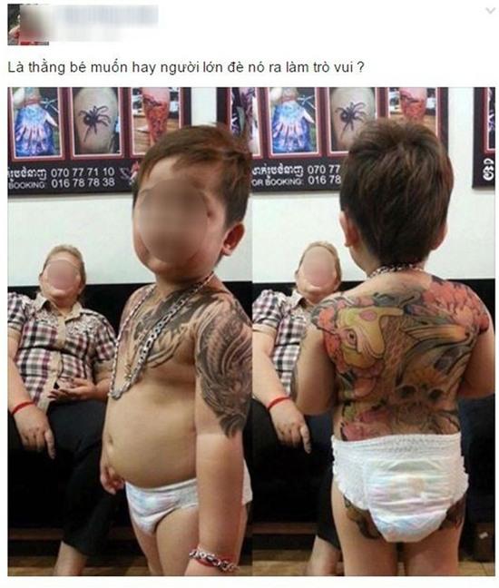 Xuất hiện cậu bé xăm trổ như xã hội đen làm người ta bàng hoàng