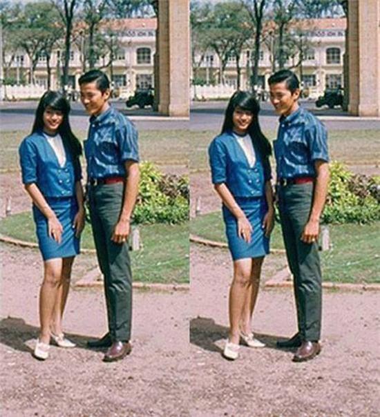 Một cặp đôi khá tông xuyệt tông với màu xanh denim