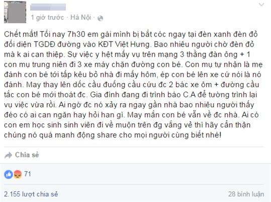 Công an mời người tung tin bé gái bị bắt cóc hụt tại KĐT Việt Hưng lên làm việc - Ảnh 1.