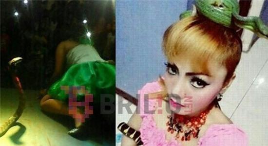 Ca sĩ Indonesia qua đời sau khi bị rắn cắn trên sân khấu