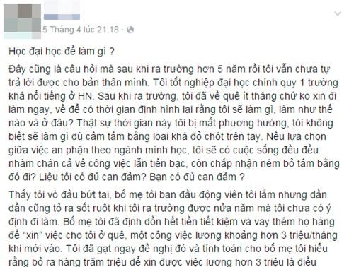 Học đại học để làm gì - Tâm sự của chàng trai 8x khiến nhiều người trẻ suy ngẫm - Ảnh 1.