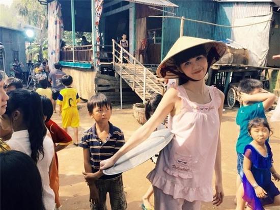 Một cảnh quay của Ngọc Trinh trong phim.