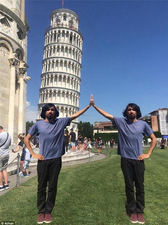 Loạt hình chế có tâm dành cho anh chàng nhờ chỉnh ảnh chạm tay vào Tháp Nghiêng - Ảnh 7.