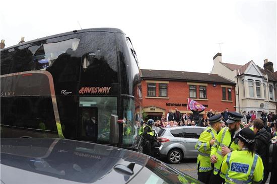 Part of the United team coach was damaged in the incident