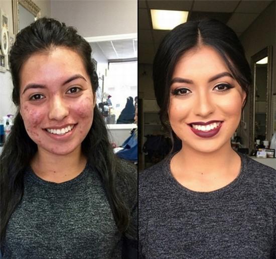 ảnh trước và sau trang điểm