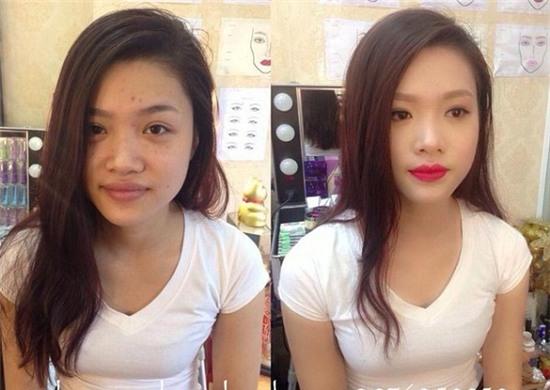 ảnh trước và sau trang điểm