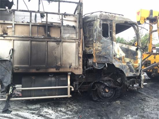 tai nạn, Bình Thuận, cháy, bị thương, cấp cứu, xe tải