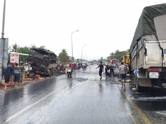 tai nạn, Bình Thuận, cháy, bị thương, cấp cứu, xe tải
