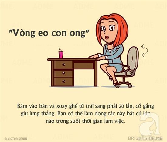 10 động tác tập tại văn phòng