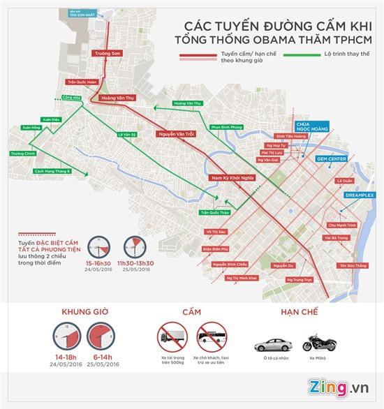 So do cam duong don Tong thong Obama den Sai Gon hinh anh 1