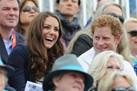 She laughed while sitting with Prince Harry during the London 2012 Olympic Games.
