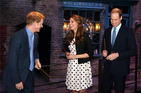 Prince Harry and Kate could barely keep it together as they channeled their inner wizards with Prince William at the Harry Potter set in April 2013.