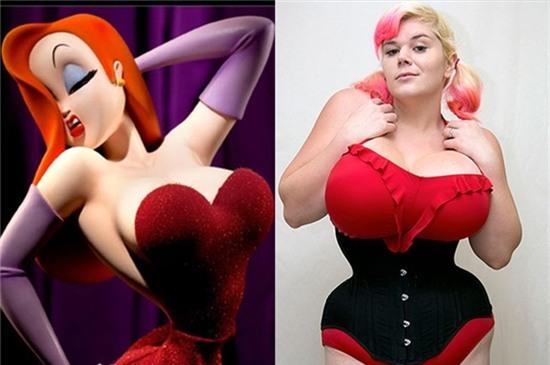 Penny cũng là "fan cứng" của Jessica Rabbit. Cô nàng đã giảm eo thành công từ 96,5 cm xuống còn 59 cm.