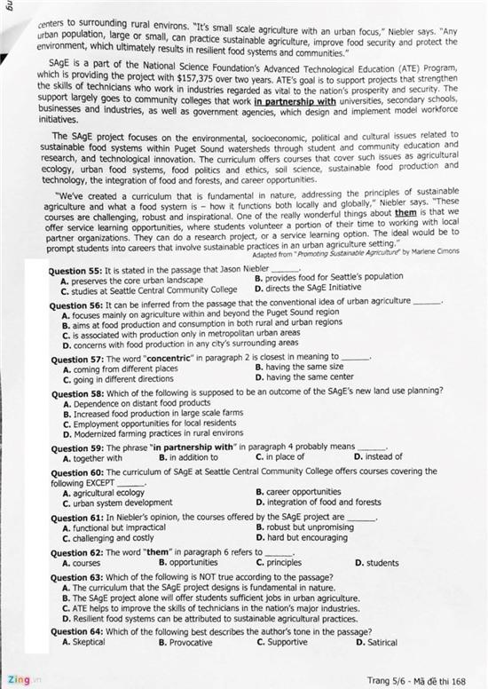 Bai giai mon tieng Anh thi THPT quoc gia 2016 hinh anh 7