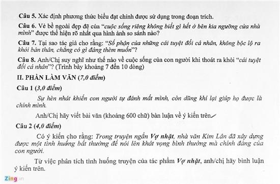 Bai giai, de thi mon Ngu van THPT quoc gia 2016 hinh anh 2