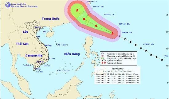 siêu bão Nepartak, Biển Đông