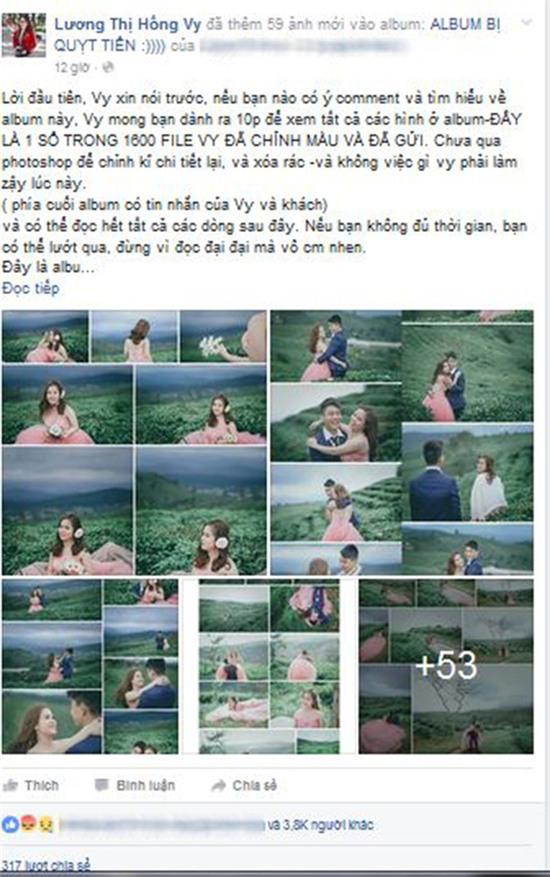 quỵt tiền chụp ảnh cưới