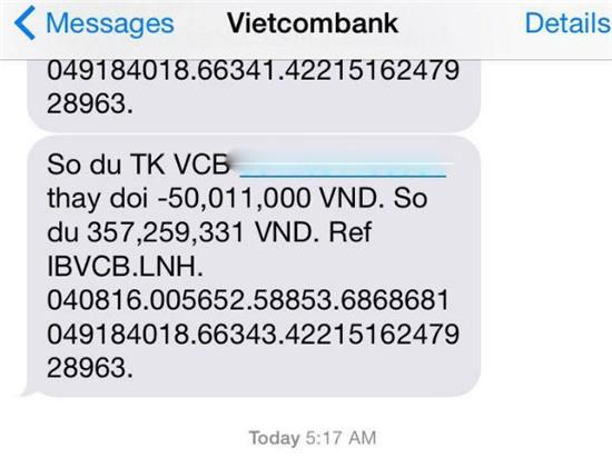 chu the vietcombank bong dung mat 500 trieu dong chi qua mot dem hinh anh 1