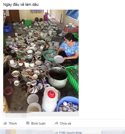 Sự thật sau bức ảnh nàng dâu phải rửa 100 mâm bát đũa - 1